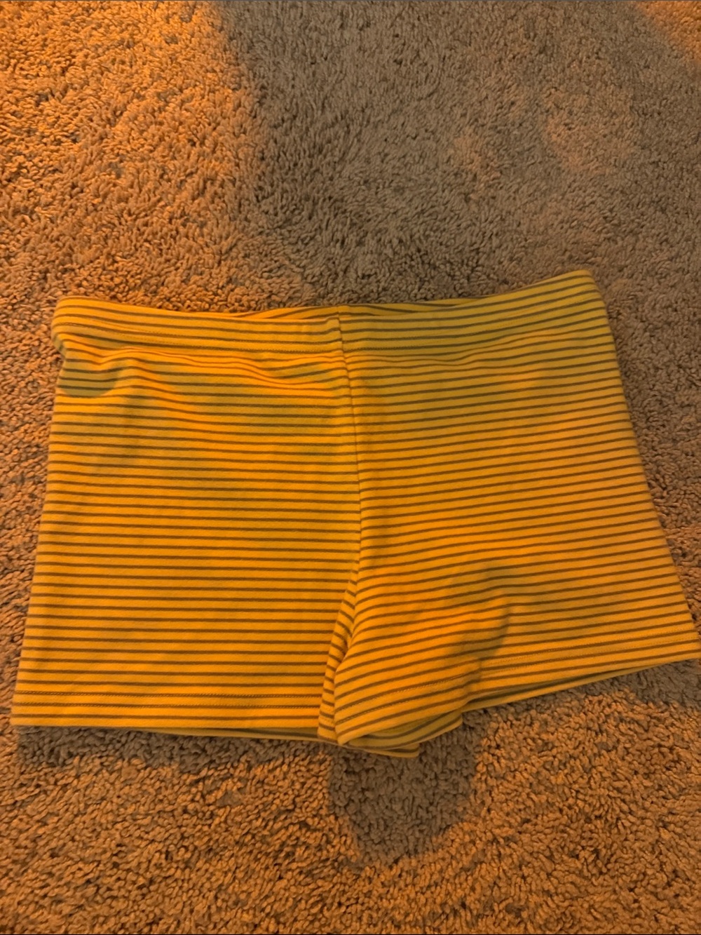White Fox Stripe Yellow Shorts